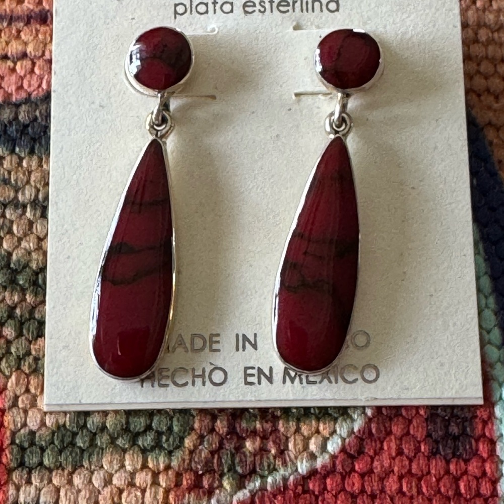 Seed & Sage SS Carnelian Drop Earrings NEW